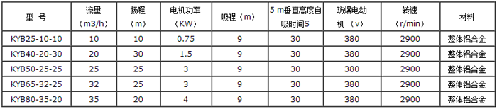 KYB self-priming skateboard pump performance parameter diagram